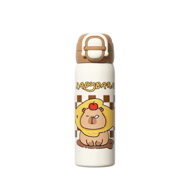 Bình nước giữ nhiệt Hoạ Tiết Capy Cún 500ml inox - Quai xách tiện lợi, giảm giá 16%