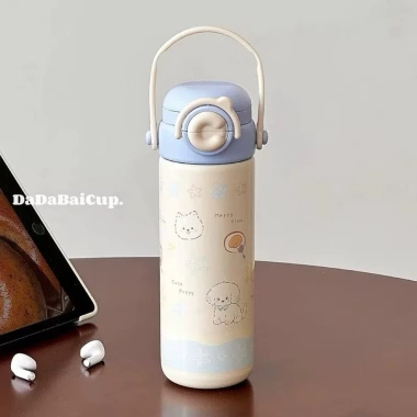 Bình nước giữ nhiệt Hoạ Tiết Capy Cún 500ml inox - Quai xách tiện lợi, giảm giá 16%