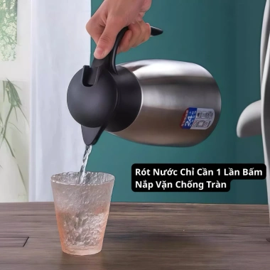 Bình Nước Inox 304 2L Nắp Vặn Kín – Giữ Lạnh Lâu, Cho Gia Đình & Văn Phòng, 160k 5