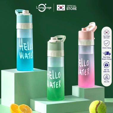 Bình Nước LivingOn 600ml Nhựa PC+PP Có Vòi Xịt, Kèm Gioăng Silicon Chống Rò Rỉ - 99.000₫