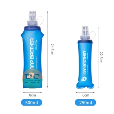 Bình nước mềm Mapbrother 250ml-500ml dùng cho chạy bộ, đạp xe, cầm tay hoặc đeo trong đai/balo - Giá 118.000 VND