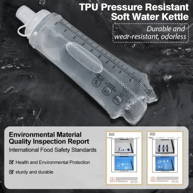 Bình Nước Mềm TPU Silicone Gập Lại 300/500/700ml - Vòi Lớn, Ống Hút, Dành Cho Thể Thao, Du Lịch - Giá 60.500₫