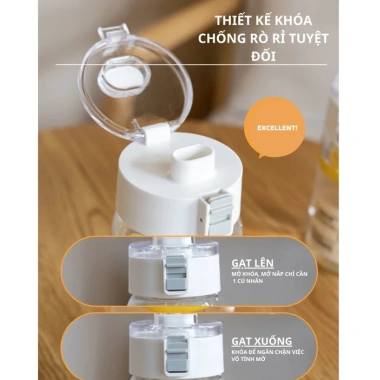 Bình nước MUJI nhựa trong suốt cao cấp quai đeo 350/550/800ml - Giá ưu đãi 27.999₫