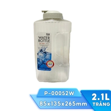 Bình nước nhựa 2.1L trắng nắp mở dễ dàng - Giá chỉ 65.088₫, tiết kiệm cho gia đình 5 Bình nước nhựa 2.1L trắng nắp mở dễ dàng - Giá chỉ 65.088₫, tiết kiệm cho gia đình 5
