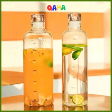 Bình Nước nhựa 500ml trong suốt có thang đo chia vạch thời gian - Tiện dụng, giá 28.028₫