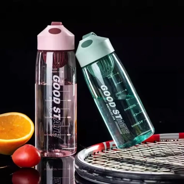 Bình Nước Nhựa 750ml BPA Free Vạch Đo Dung Tích Chống Rò Rỉ Dành Cho Thể Thao Gym Văn Phòng Du Lịch Giá 67.000 VND