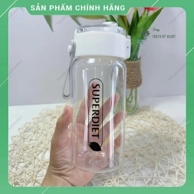 Bình Nước Nhựa Detox + Cốc Thủy Tinh Kèm Vòi - Tiện Lợi, Giá 25.000₫
