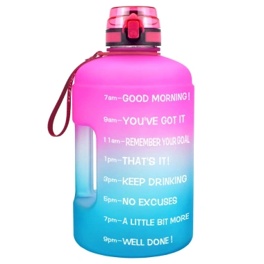 Bình nước QUIFIT 2.2L không BPA, vạch chia thời gian nhắc nhở hàng ngày - Giá chỉ 253.000 VND