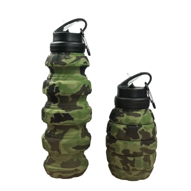 Bình nước silicon 600ml gấp gọn, không rò rỉ, tiện dụng cho thể thao và du lịch 5