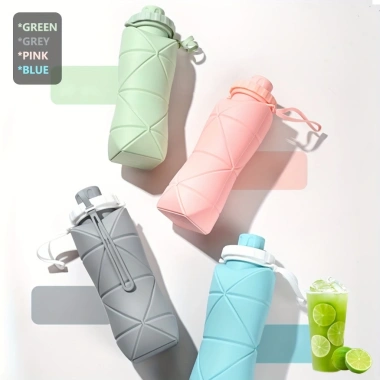 Bình Nước Silicon 600ml Gập Lại Thể Thao - Đựng Lớn, Chịu Nhiệt Cao, Cốc Di Động 94.096₫