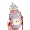 Bình nước silicone 620ml - Thiết kế hoạt hình dễ thương, kèm sticker 2D & túi đựng, giá chỉ 79.000₫ 3