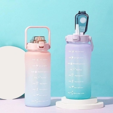 Bình Nước Tập Gym 2L Dễ Thương - Vạch Báo Giờ Uống, Kèm Sticker Độc Đáo, Giá Ưu Đãi 72.900₫