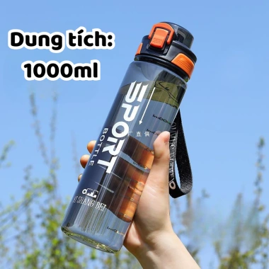 Bình Nước Thể Thao 1.000ml Quai Xách Nhựa PP An Toàn - Dùng cho Gym, Chạy Bộ BOLI HOUSE 2