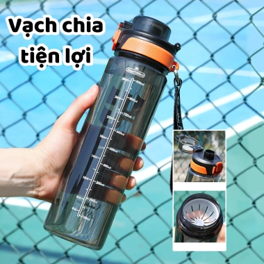 Bình Nước Thể Thao 1.000ml Quai Xách Nhựa PP An Toàn - Dùng cho Gym, Chạy Bộ BOLI HOUSE 5