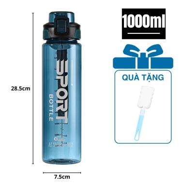 Bình Nước Thể Thao 1.000ml Quai Xách Nhựa PP An Toàn - Dùng cho Gym, Chạy Bộ BOLI HOUSE 8