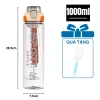 Bình Nước Thể Thao 1.000ml Quai Xách Nhựa PP An Toàn - Dùng cho Gym, Chạy Bộ BOLI HOUSE 9