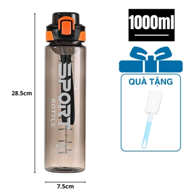 Bình Nước Thể Thao 1.000ml Quai Xách Nhựa PP An Toàn - Dùng cho Gym, Chạy Bộ BOLI HOUSE 10
