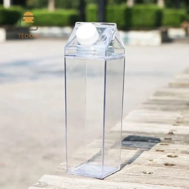Bình Nước Thể Thao 500/1.000ml TeOdw-t Trong Suốt, Đựng Sữa, Cà Phê, Nước Ép, Trà – Dễ Mang Cắm Trại Gym 9