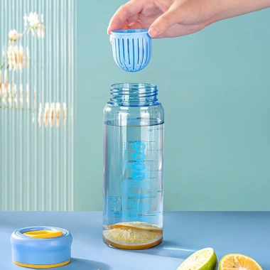 Bình Nước Thể Thao 650ml Trong Suốt Có Chia Vạch và Lọc Trà - Giá Ưu Đãi 55.000đ