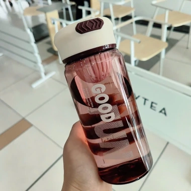 Bình Nước Thể Thao 650ml Trong Suốt Có Chia Vạch và Lọc Trà - Giá Ưu Đãi 55.000đ