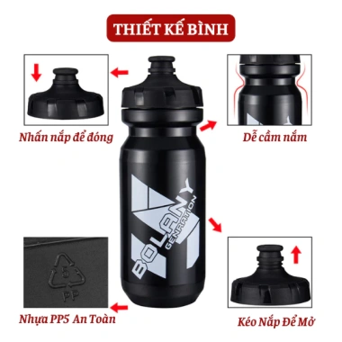 Bình Nước Thể Thao BOLANY 610ml - Nhựa An Toàn, Bền, Gắn Xe Đạp, Giá 79.000₫
