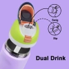 Bình nước thể thao cách nhiệt GEMFUL 750ml-1L, ống hút, cốc du lịch không BPA 24oz/32oz 6