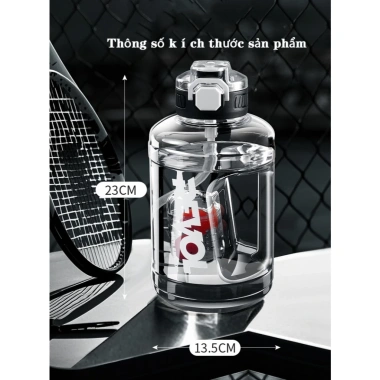 Bình Nước Thể Thao PC Ngoài Trời 1.700-2.700ml, Dung Tích Lớn, Cân Chính Xác, Di Động, Dùng Tập Gym 2