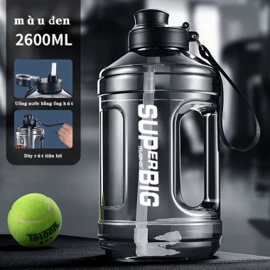 Bình Nước Thể Thao PC Ngoài Trời 1.700-2.700ml, Dung Tích Lớn, Cân Chính Xác, Di Động, Dùng Tập Gym 6