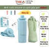 Bình nước thể thao silicone 600ml chịu nhiệt, quai xách gấp gọn thời trang- THEA