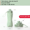 Bình nước thể thao silicone 600ml chịu nhiệt, quai xách gấp gọn thời trang- THEA 2
