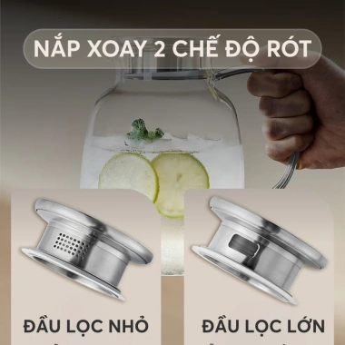 Bình Nước Thuỷ Tinh 2L Chịu Nhiệt Borosilicate Không Chì - PHALEDO P-382 125k