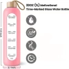 Bình Nước Thủy Tinh MILTER Nắp Tre Đánh Dấu Thời Gian và Tay Áo Silicon Thể Thao 2