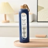 Bình Nước Thủy Tinh MILTER Nắp Tre Đánh Dấu Thời Gian và Tay Áo Silicon Thể Thao 10