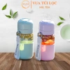 Bình nước thủy tinh nắp silicon tiện lợi, màu bắt mắt, đi mọi nơi - 132.300₫