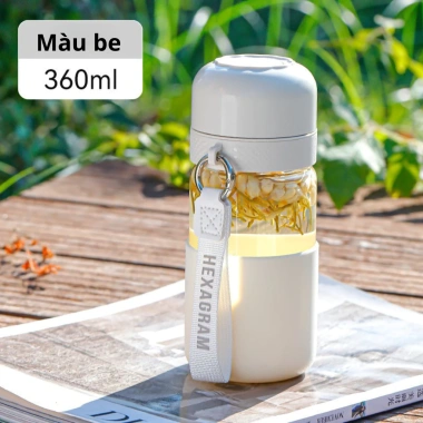 Bình nước thủy tinh nắp silicon tiện lợi, màu bắt mắt, đi mọi nơi - 132.300₫ 10