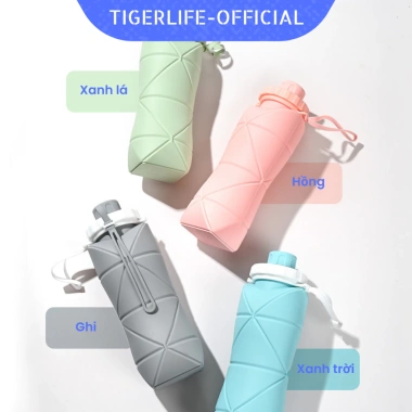 Bình nước Tigerlife cao cấp gấp gọn siêu nhỏ, tiết kiệm không gian, an toàn sức khỏe 143.228₫