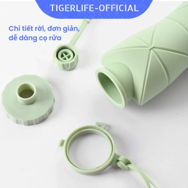 Bình nước Tigerlife cao cấp gấp gọn siêu nhỏ, tiết kiệm không gian, an toàn sức khỏe 143.228₫