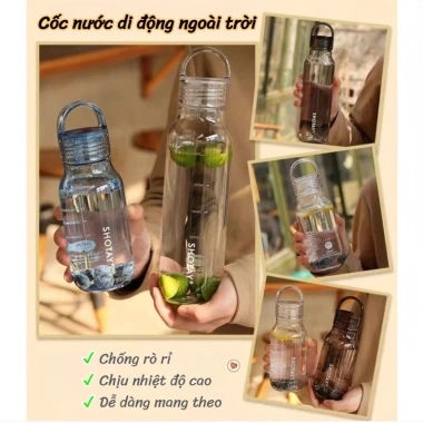 Bình nước Tritan Nhật Bản 430ml/670ml - Dung lượng lớn, chai nước di động cho đi chơi