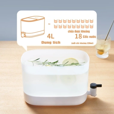 Bình Nước Tủ Lạnh Ecoco E2.212 4L - Vòi chịu nhiệt, giữ lạnh lâu, đựng nước ép 5