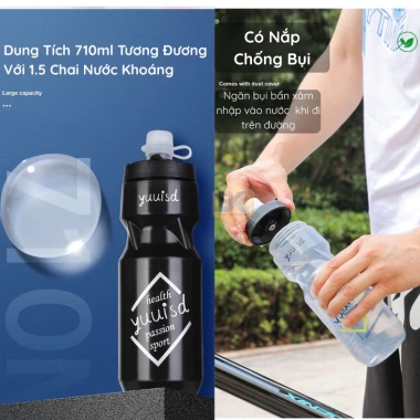 Bình Nước Xe Đạp Thể Thao 710ml An Toàn, Nắp Chống Bụi - Giá chỉ 55.000₫, phù hợp Gym, Chạy Bộ, Giải Trí 6