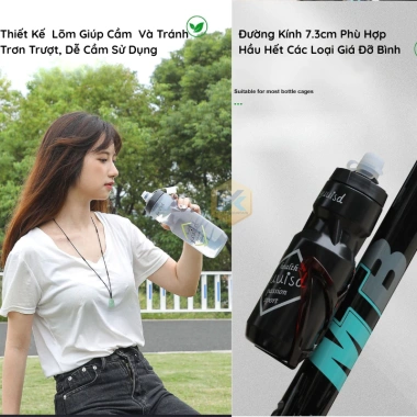 Bình Nước Xe Đạp Thể Thao 710ml An Toàn, Nắp Chống Bụi - Giá chỉ 55.000₫, phù hợp Gym, Chạy Bộ, Giải Trí 7
