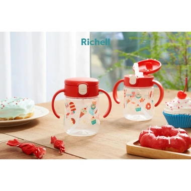 Bình ống hút RICHELL Nhật TLI bước 2 200ml chống sặc cho bé - Giá ưu đãi 293.563đ