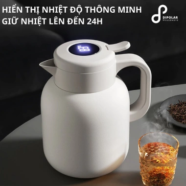 Bình Pha Trà Inox 316 DIPOLAR 1.5L-2L, Giữ Nhiệt Cao, Hiển Thị Nhiệt Độ - DBPT01 2