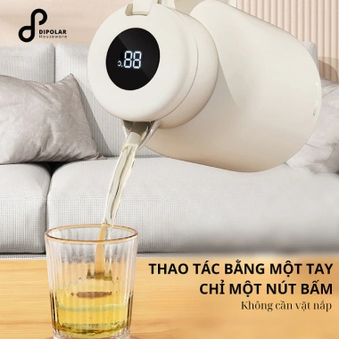 Bình Pha Trà Inox 316 DIPOLAR 1.5L-2L, Giữ Nhiệt Cao, Hiển Thị Nhiệt Độ - DBPT01 5