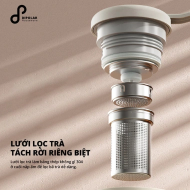 Bình Pha Trà Inox 316 DIPOLAR 1.5L-2L, Giữ Nhiệt Cao, Hiển Thị Nhiệt Độ - DBPT01 7