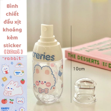 Bình rỗng 50ml chiết 10cm sticker mỹ phẩm, nước hoa, toner, xịt khoáng 23.100₫ 3