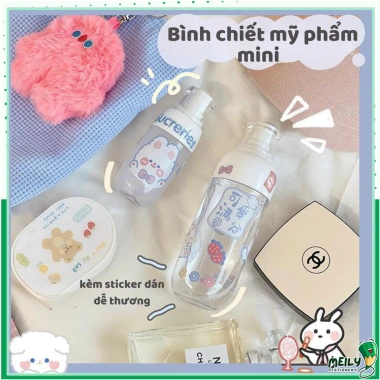 Bình rỗng chiết mini 10cm đựng mỹ phẩm, nước hoa sticker 50ml cho toner & xịt khoáng 3 Bình rỗng chiết mini 10cm đựng mỹ phẩm, nước hoa sticker 50ml cho toner & xịt khoáng 3
