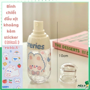 Bình rỗng chiết mini 10cm đựng mỹ phẩm, nước hoa sticker 50ml cho toner & xịt khoáng 4 Bình rỗng chiết mini 10cm đựng mỹ phẩm, nước hoa sticker 50ml cho toner & xịt khoáng 4