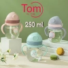 Bình tập uống nước 250ml ống hút silicon, van chống sặc, tay cầm, dễ mang theo, giá 55.000₫