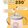 Bình tập uống nước cho bé Emoon 250ml - ống hút silicon mềm, van chống sặc, an toàn, kèm ống thay thế, giảm giá 21% 5